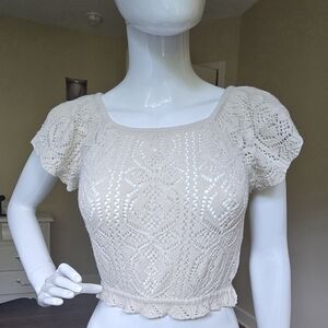 Elegant Cream Lace Women Top